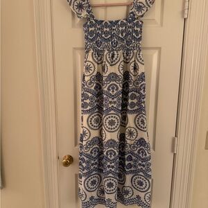 Chicwish Blue and White Maxi Dress